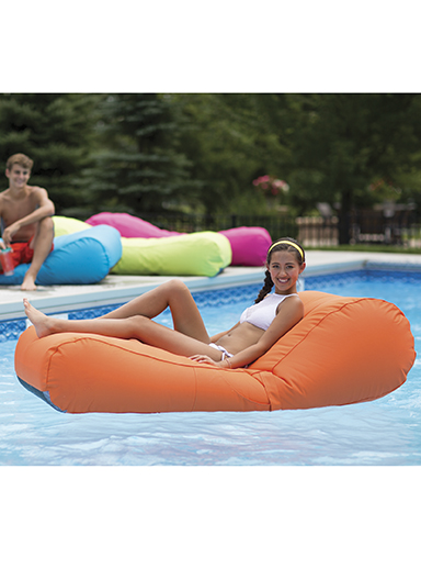Ocean Blue Sun Searcher Capri Inflatable Pool Lounger  - Orange - 950306